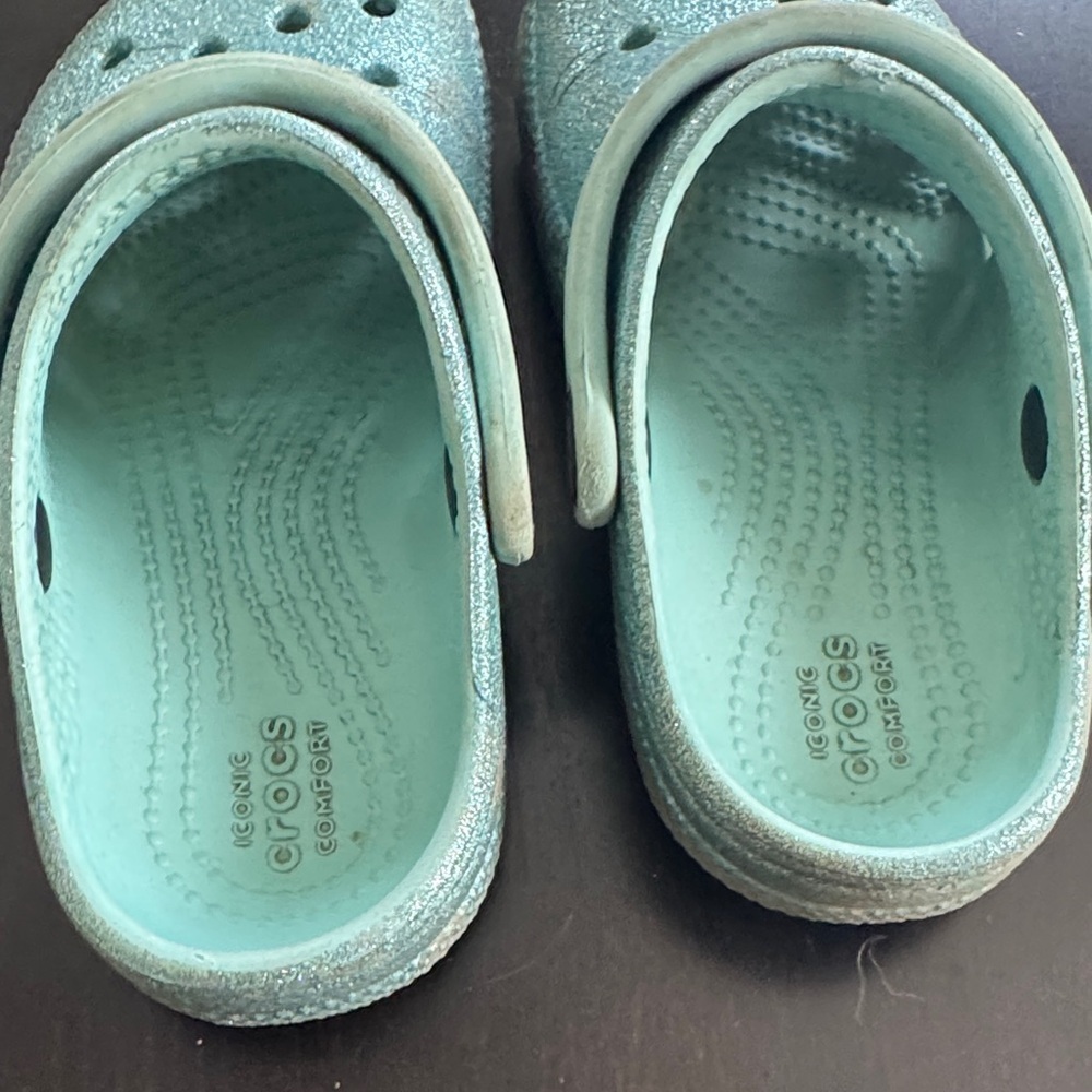CROCS Kids' Shimmering Teal Sandals - Picture 3 of 4